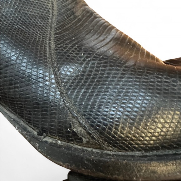 Vintage 90s Justin women’s Black African Dress Lizard skin cowboy boots - Picture 5 of 12